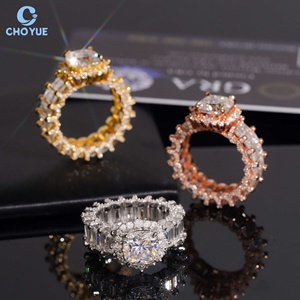 Luxury Cluster Cushion Moissanite Fully Band <b>Iced</b> Out Solid Sterling Silver 925 Hip Hop Jewelry VVS Moissanite Diamond Band <b>Ring</b> - Product Image 5