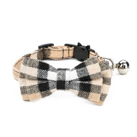Collier de chat mignon impression collier de chien personnalisé doux rembourré avec noeud papillon pour chiot accessoires pour animaux de compagnie