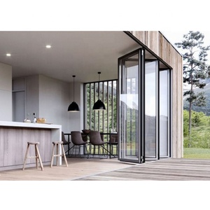 Puerta <span class=keywords><strong>de</strong></span> entrada <span class=keywords><strong>de</strong></span> seguridad plegable, perfiles <span class=keywords><strong>de</strong></span> aluminio para Patio <span class=keywords><strong>de</strong></span> cocina, Bifold, fabricante al por mayor - Product Image 5