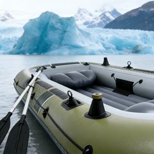 Bateau-maison gonflable de luxe avec auvent, cabine flottante avec espace de couchage pour les <span class=keywords><strong>vacances</strong></span> de loisirs du week-end sur l'eau - Product Image 4