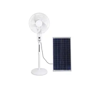 Ucuz AC 12V DC 16 inç şarj edilebilir standı kaide güneş fanı ile Led ışık uzaktan kumanda güneş enerjili Fan ile ışık