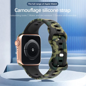 Correa de reloj de silicona suave de camuflaje para Apple Watch 10 42mm 46mm 8 7 6 5 4 3 2 1 <span class=keywords><strong>SE</strong></span> <span class=keywords><strong>40mm</strong></span> 44mm 45mm 49mm - Product Image 3