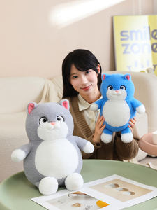 Peluche Gatto Blu Personalizzato - Bambola Gatto Imbottita Personalizzabile OEM/ODM, Peluche Gatto Carino Personalizzato per Branding e Regali - Product Image 2