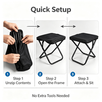 Siège de camping et de pêche moderne, pliable, léger et durable en tissu Oxford avec sac de rangement zippé pour la randonnée et les pique-niques en plein air