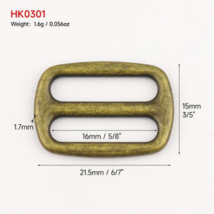 5/8インチ（16mm）アンティークブロンズ調整可能メタルスライドバックル（バッグ、ハンドバッグストラップ、バックパック、犬のリード用） - Product Image 2