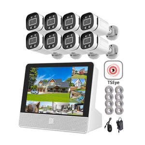 Système de caméra de sécurité CCTV <span class=keywords><strong>WiFi</strong></span> POE TSEye 8CH 8MP 4K avec vision nocturne couleur, étanche, écran LCD 7 pouces, <span class=keywords><strong>kit</strong></span> NVR - Product Image 1
