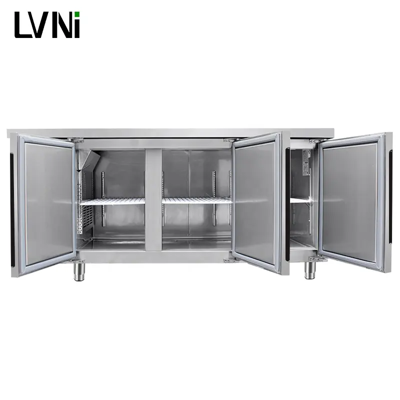 Commercial chef base refrigerator 3 door under bench commercial refrigerator restaurant kitchen freezer bench