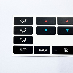 สติกเกอร์ซ่อมปุ่มเครื่องปรับอากาศสำหรับบีเอ็มดับเบิลยู ซีรีส์ 5 X5 E53 E39 สีดำพีวีซีกาวรูปสี่เหลี่ยมผืนผ้าการพิมพ์ดิจิตอลแบบใช้ซ้ำได้ - Product Image 1