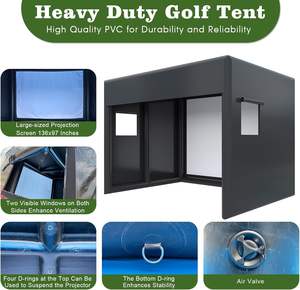 Taşınabilir şişme Golf simülatörü-büyük boy 10x13x10 FT kapalı/açık Golf uygulama salıncak çadır projeksiyon ekranı ile - Product Image 3