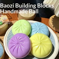Balle Squishy Faite Main en TPR en Forme de Boulette Vapeur, Jouet Anti-Stress Réaliste avec Son de Craquellement et de Croustillement
