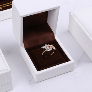 Boyang <b>White</b> Ring Necklaces Earring Bracelet Box Packaging PU Leather Jewelry <b>Gift</b> <b>Boxes</b> - Product Image 4