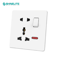 SHINELITE Nouveau grand bouton sans cadre sensation tactile de la peau panneau Ultra-mince en plastique traditionnel 10A/16A interrupteur d'éclairage mural électrique