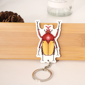 Top qualité logo personnalisé imprimé dessin animé insecte coléoptère porte-clés en acrylique - Product Image 2