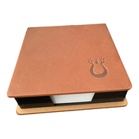 Porte-note en cuir PU personnalisé, mini boîte à mémo créative pour bureau avec impression de logo et options de couleur, vente en gros