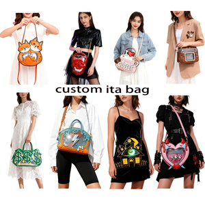 Sac à dos Ita en forme d'accordéon pour femmes et filles, sac bandoulière avec fenêtre transparente en forme de cœur et design touches de piano pour l'affichage de badges d'anime - Product Image 6