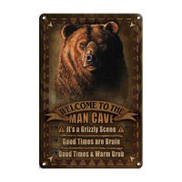 Man Cave Rules Live Hunt Nouveau Design Plaque Métallique Hero Tin Poster Open Signs for Room Garage