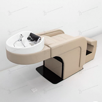 Nouveau Fauteuil de Lavage Capillaire Moderne avec Massage et Bac en Céramique pour Salon de Coiffure et Barbier