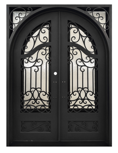 Portes pivotantes de luxe en <span class=keywords><strong>fer</strong></span> <span class=keywords><strong>forgé</strong></span> de style européen moderne avec longue poignée, pour <span class=keywords><strong>entrée</strong></span> de villa, <span class=keywords><strong>porte</strong></span> principale antivol - Product Image 3