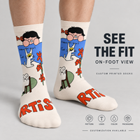 Chaussettes personnalisées OEM pour adultes, automne, polyester/nylon/coton/bambou/laine, résistantes aux déchirures, séchage rapide, respirantes, sans couture, impression numérique