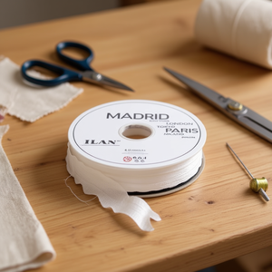 Cinta de tela Ilan de 4.0 cm x 91 m, color blanco Madrid, para manualidades y costura - Product Image 2