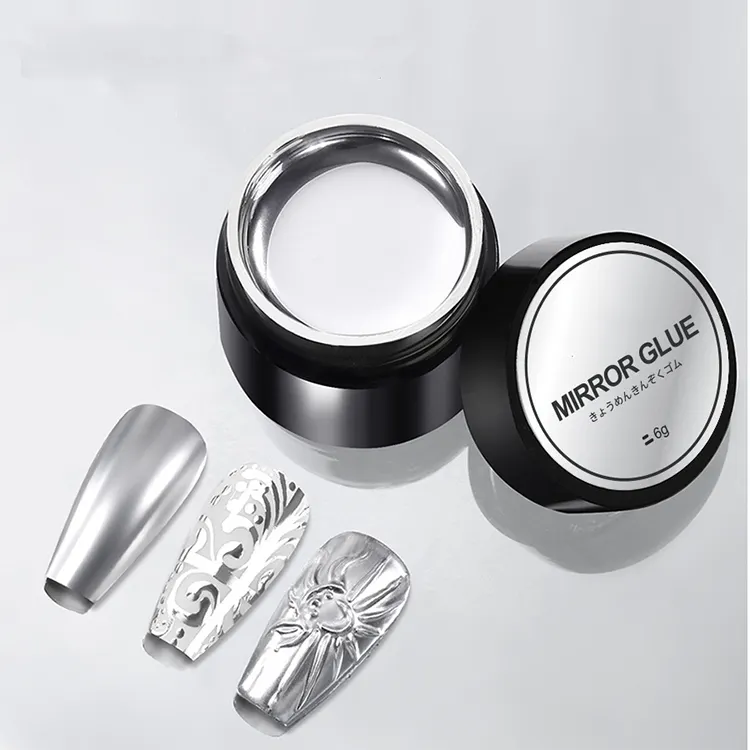 Logo personnalisé 6ml miroir Chrome Gel peinture à ongles haute densité argent métallisé doublure Gel vernis à ongles Nail Art