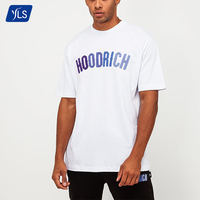 YLS impression à la demande t-shirt homme 100 coton broderie personnalisée Chenille Logo Mans t-shirts Slimfit