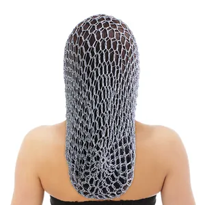 Filet de cheveux, pour femme et fille, longue couverture de tête, Crochet, à la mode