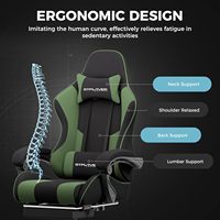 Chaise de jeu réglable en hauteur avec casque d'écoute RVB Chaise de jeu Fauteuil de massage avec siège pivotant à 360 °