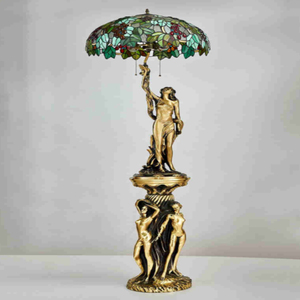 Lampe sur pied Tiffany LED européenne avec vitrail de style méditerranéen pour hôtel et chambre à coucher - Product Image 3