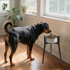 Support de gamelle surélevé en métal réglable en hauteur et largeur, ergonomique, pour grands chiens, utilisation intérieure – Tendance - Product Image 4
