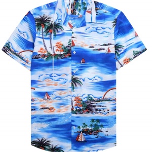 Camisa Hawaiana Ecológica con Estampado de Hojas de Coco - Camisa de Manga Corta para Hombre con Botones, Logotipo Personalizado, Transpirable, Venta al Por Mayor para Ropa de Resort - Product Image 5
