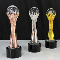Or Argent Bronze Métal 3D Laser Crystal Ball Crystal Trophy Award MH-N442
