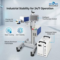 Codeur laser UV haute vitesse NASCENCE 200 m/min, imprimante laser UV en ligne pour la ligne de production, marquage permanent du code de date