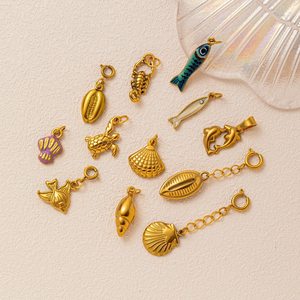 Pendentif DIY en émail, motif créature marine vintage, style Romantique Océan et Sagesse, avec breloque vitalité offerte - Product Image 2