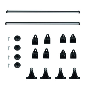 Barres transversales SEMRISE personnalisées <span class=keywords><strong>de</strong></span> 127 cm en alliage d'aluminium et <span class=keywords><strong>de</strong></span> fer argenté et noir <span class=keywords><strong>pour</strong></span> pick-up Hilux - Installation boulonnée sur le <span class=keywords><strong>toit</strong></span> - Product Image 6
