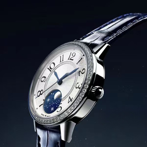Reloj de Lujo para Hombre y Mujer con Cristal de Zafiro, Fase Lunar Automática, Luminoso, Resistente al Agua, con Incrustaciones de Moissanita y Esfera Blanca con Efecto Rayos de Sol - Product Image 2