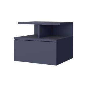 Mesita de Noche Flotante Kronos Azul con 1 Cajón y Estante Abierto, Almacenamiento de Pared para Dormitorio - Product Image 2