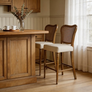 Chaise de comptoir en bois nordique de haute qualité, mobilier de maison, chaises de salle à manger - Product Image 5