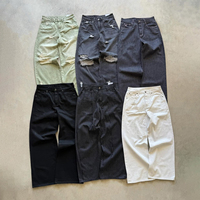 Pantalones Anchos de Hombre Estilo Vintage con Rayas Finas y Bajo Deshilachado, Personalizados para Proveedores, Moda Casual Urbana