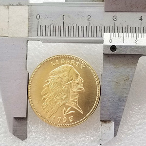 Réplica de Moneda HOBO de Latón <span class=keywords><strong>1793</strong></span>, con Diseño de la Diosa de la Muerte, Acabado Dorado Brillante, Moneda Estadounidense - Product Image 5