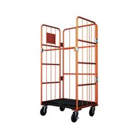 Chariot à roulettes en acier à mailles métalliques pliable pour usage industriel, pour le transport logistique