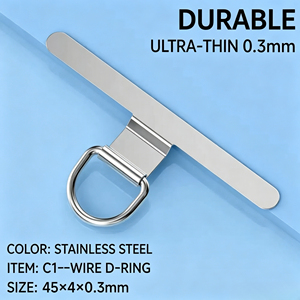 Clip en acier inoxydable avec autocollant anti-perte, support de téléphone portable, sangle de fixation, pièce de connexion solide, fixation universelle - Product Image 1