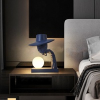 Lampe de table en résine Art Déco, sculpture de personne assise, lumière LED de nuit pour salon, chambre à coucher