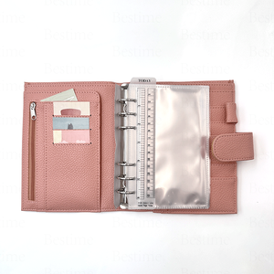 Organiseur <span class=keywords><strong>de</strong></span> planification A6 rose poudré <span class=keywords><strong>de</strong></span> luxe avec texture grainée effet litchi pour l'école et la maison - Product Image 2