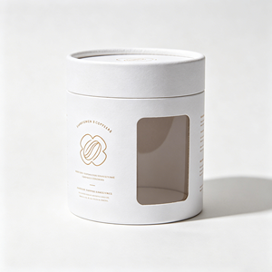 Tube cylindrique en papier kraft en gros avec fenêtre transparente, boîte ronde personnalisée imprimée pour l'emballage de grains de café - Product Image 3