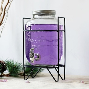 4L Glass Đồ Uống Nóng Lạnh Jar Với Kim Loại Đứng <span class=keywords><strong>Yorkshire</strong></span> Trà Trời <span class=keywords><strong>Mason</strong></span> Lọ Thủy Tinh - Product Image 4