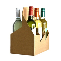 Maßgefertigte Getränketrägerbox aus Recyclingmaterialien für 4 & 6 Flaschen/Bierflaschen, Faltbarer Karton-Flaschen-/Dosenhalter mit Griff
