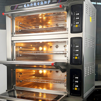 Four à pâtisserie électrique commercial avec corps en acier inoxydable, 3 niveaux, 9 plateaux, pour restaurants et hôtels
