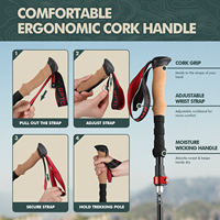 Bâton de marche en aluminium réglable en Offre Spéciale Bâton de trekking pliant Bâtons de randonnée pliables 1 pièces