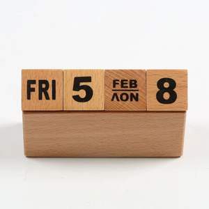 Calendario <span class=keywords><strong>perpetuo</strong></span> de madera creativo con soporte para teléfono móvil para mesa, oficina, regalo, decoración, exhibición de promoción - Product Image 5